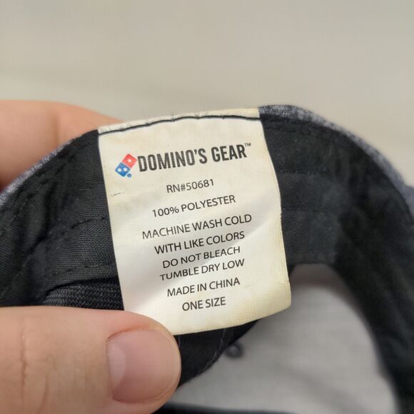 Domino's Gear Men's Strapback Hat Blue Gray Size OS Employee Uniform Cap - Picture 11 of 11